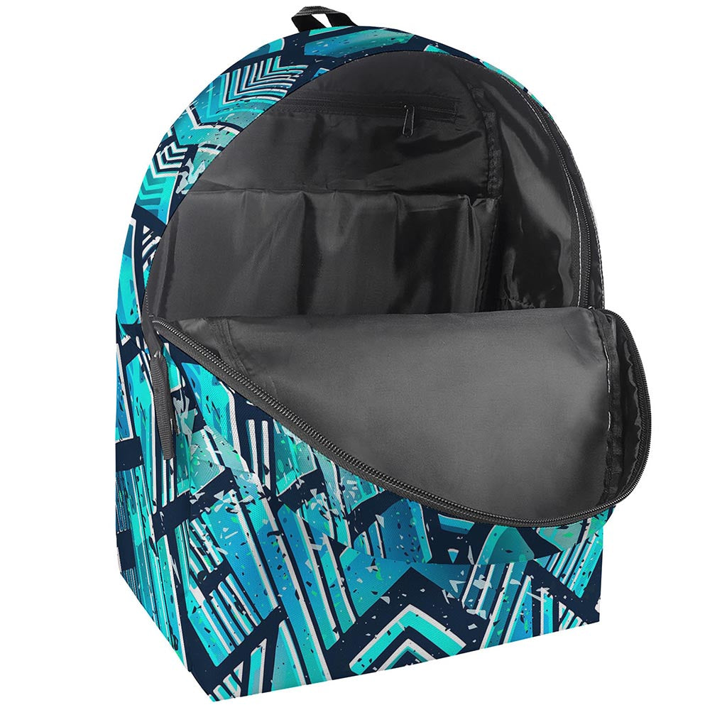 Turquoise Ethnic Aztec Trippy Print Backpack