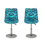Turquoise Ethnic Aztec Trippy Print Bar Stool Covers