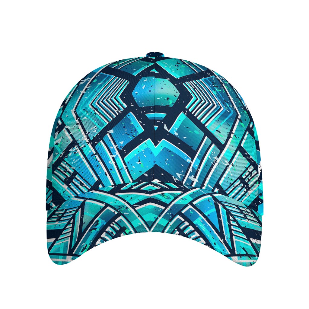 Turquoise Ethnic Aztec Trippy Print Baseball Cap