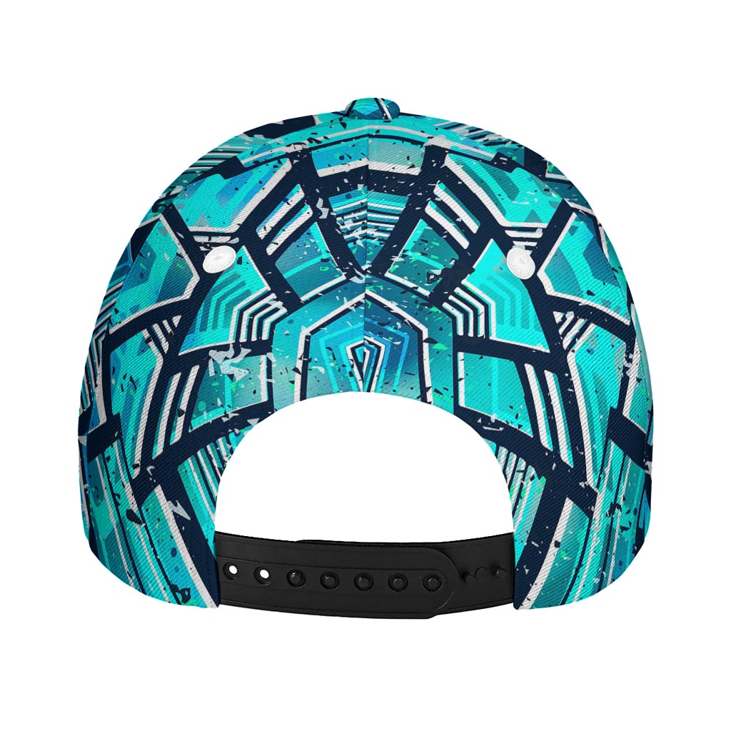 Turquoise Ethnic Aztec Trippy Print Baseball Cap