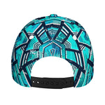 Turquoise Ethnic Aztec Trippy Print Baseball Cap
