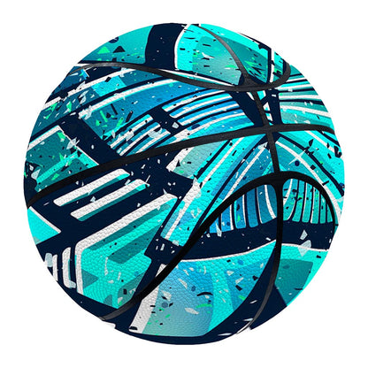 Turquoise Ethnic Aztec Trippy Print Basketball