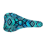 Turquoise Ethnic Aztec Trippy Print Bicycle Seat Cover