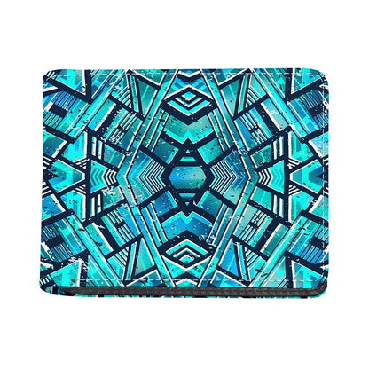 Turquoise Ethnic Aztec Trippy Print Bifold Wallet