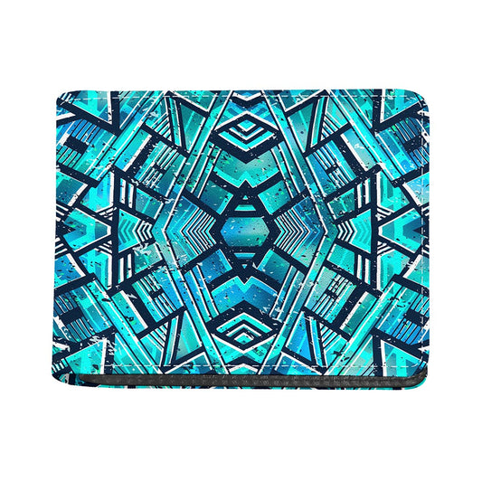 Turquoise Ethnic Aztec Trippy Print Bifold Wallet