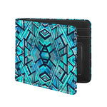 Turquoise Ethnic Aztec Trippy Print Bifold Wallet