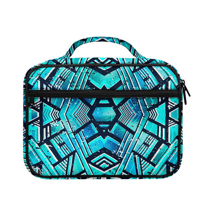Turquoise Ethnic Aztec Trippy Print Briefcase Bible Bag