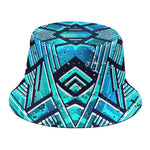 Turquoise Ethnic Aztec Trippy Print Bucket Hat