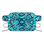 Turquoise Ethnic Aztec Trippy Print Car Windshield Snow Cover