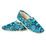 Turquoise Ethnic Aztec Trippy Print Casual Shoes