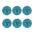 Turquoise Ethnic Aztec Trippy Print Coaster Set