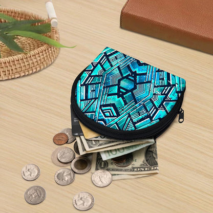Turquoise Ethnic Aztec Trippy Print Coin Purse