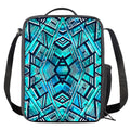 Turquoise Ethnic Aztec Trippy Print Crossbody Lunch Bag