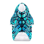 Turquoise Ethnic Aztec Trippy Print Dog Zip Up Hoodie