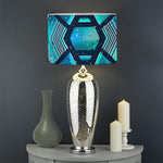 Turquoise Ethnic Aztec Trippy Print Drum Lamp Shade