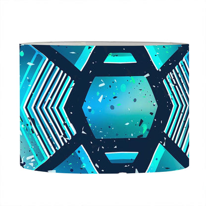 Turquoise Ethnic Aztec Trippy Print Drum Lamp Shade