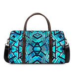 Turquoise Ethnic Aztec Trippy Print Duffle Bag
