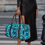 Turquoise Ethnic Aztec Trippy Print Duffle Bag
