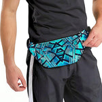 Turquoise Ethnic Aztec Trippy Print Fanny Pack