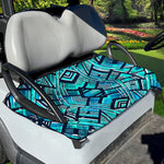 Turquoise Ethnic Aztec Trippy Print Golf Cart Seat Cover