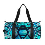 Turquoise Ethnic Aztec Trippy Print Gym Bag