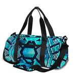 Turquoise Ethnic Aztec Trippy Print Gym Bag