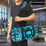 Turquoise Ethnic Aztec Trippy Print Gym Bag