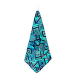 Turquoise Ethnic Aztec Trippy Print Hand Towel