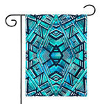 Turquoise Ethnic Aztec Trippy Print House Flag