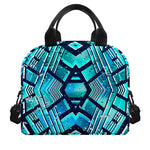 Turquoise Ethnic Aztec Trippy Print Insulated Lunch Bag
