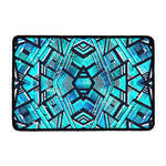 Turquoise Ethnic Aztec Trippy Print Kitchen Mat