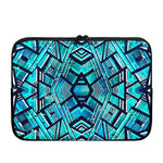 Turquoise Ethnic Aztec Trippy Print Laptop Sleeve