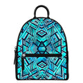 Turquoise Ethnic Aztec Trippy Print Leather Backpack