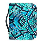 Turquoise Ethnic Aztec Trippy Print Leather Bible Cover