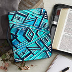 Turquoise Ethnic Aztec Trippy Print Leather Bible Cover