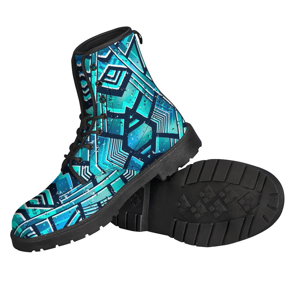 Turquoise Ethnic Aztec Trippy Print Backpack