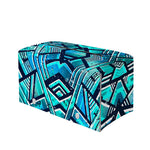 Turquoise Ethnic Aztec Trippy Print Leather Tissue Box Cover