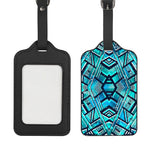 Turquoise Ethnic Aztec Trippy Print Luggage Tag