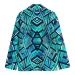 Turquoise Ethnic Aztec Trippy Print Men's Blazer