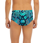 Turquoise Ethnic Aztec Trippy Print Men's Briefs
