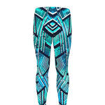 Turquoise Ethnic Aztec Trippy Print Men's leggings