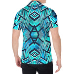 Turquoise Ethnic Aztec Trippy Print Men's Shirt