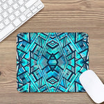 Turquoise Ethnic Aztec Trippy Print Mouse Pad