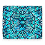 Turquoise Ethnic Aztec Trippy Print Mouse Pad
