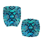 Turquoise Ethnic Aztec Trippy Print Office Chair Cover