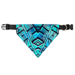 Turquoise Ethnic Aztec Trippy Print Over The Collar Dog Bandana
