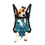 Turquoise Ethnic Aztec Trippy Print Pet Carrier Backpack