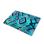 Turquoise Ethnic Aztec Trippy Print Pet Cooling Mat Cover