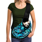 Turquoise Ethnic Aztec Trippy Print Pet Sling Carrier