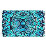 Turquoise Ethnic Aztec Trippy Print Polyester Doormat